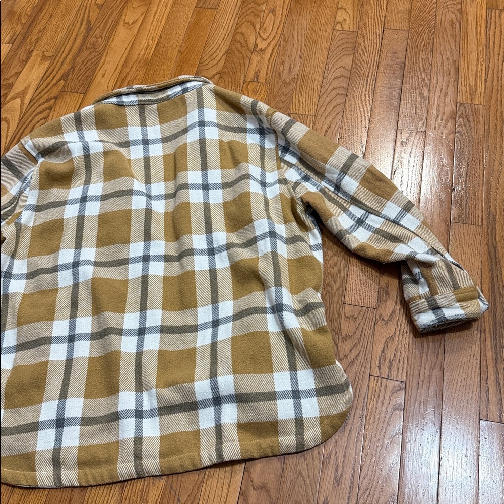 Mustard Plaid Button-Up Shacket - Picture 6 of 7